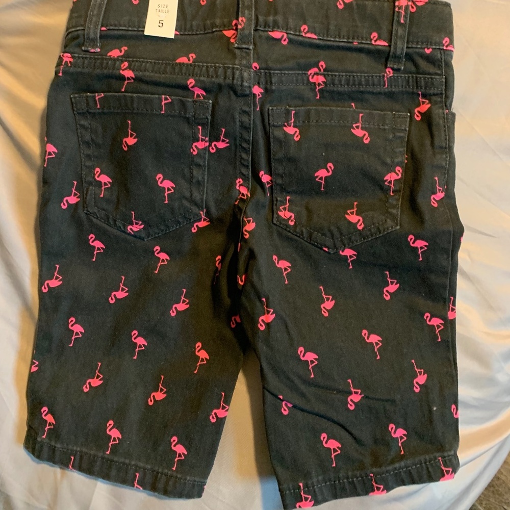 Girls Size 5 Shorts Flamingo Print Children's Place (NEW With Tags)